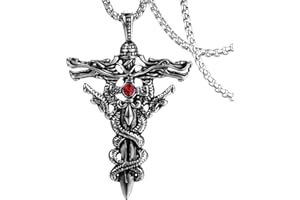 DXIUORF Gothic Vintage Cross Pendant Necklace Stainless Steel Large Steel Cross Punk Gothic Pendant Necklace Cross Necklace Pendant Necklace Gift