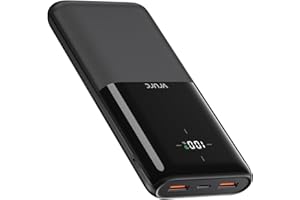 VRURC Power Bank 20000mAh, Carga Rápida 20W, Cargador USB C Portátil Ultra Delgado Batería Externa con 3 Salidas y 2 Entradas Compatible con iPhone, Samsung, Android, etc