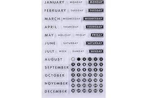 WOOYANGFUN Joyful Home 1pc Month Number April December Rubber Clear Stamp for Card Making Decoration and Scrapbooking