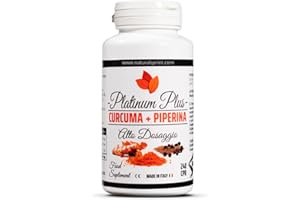 NATURAL SPRINT Curcuma + Piperina Platinum Plus - Curcumina Titolata ad Alto Dosaggio – 240 Compresse Naturali Made in Italy per il benessere quotidiano