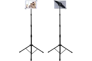 RAKING Supporto per treppiede per Tablet, regolabile in altezza per iPad Air 2/3/4 / iPad 9.7 / iPad Pro 10.5 / iPad Pro 12.9 e altri tablet da 9,7 a 14,5 pollici.