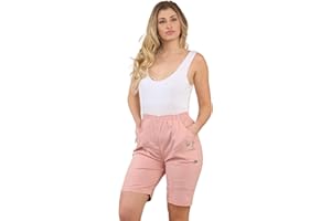 FAIRY BOUTIQUE® Womens Cherry Berry Shorts, Ladies Plain 1/2 Length Stretch Fit Pull On Elasticated Waist Summer hot Pants Short Plus Size 10-20