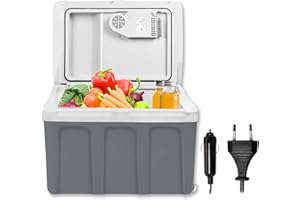 SUBTLETY Kühlbox 12V & 230V Tragbarer Thermoelektrische Mini Kühlschrank mit Netzteil & Zigarettenanzünder Anschlüssen Gefrierschrank mit Kühl- und Warmhaltefunktion für KFZ Auto Camping (48 Liter)