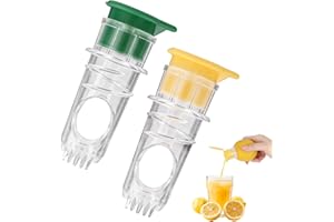 CTYUEYUN 2 Stück Zitronenpresse,Wiederverwendbar Manuelle Zitronenpresse Zitruspresse Leicht zu Reinigen Hand-Entsafter,Kompakter Entsafter Geeignet zum Entsaften von Limetten,Orangen und Zitronen(Grün Gelb)