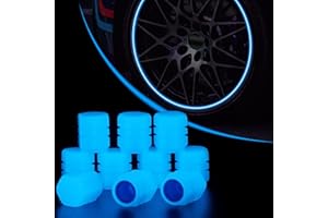 10 Pieces Bouchon Pneu Voiture,Fluorescent Car Tire Valve Caps,Bouchons de Valve de Pneu fluorescents pour Voiture, Camion, SUV, Moto, vélo (Bleu)