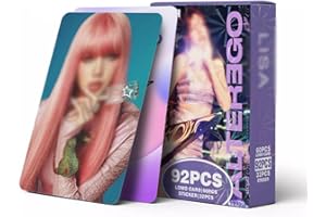SUJEBKC 92 Pezzi Bp Cards,Kpop Lisa Cartoline Fotografiche Regalo Per Fans(Alter Ego)