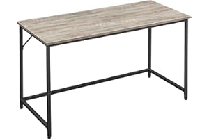 VASAGLE Scrivania per Computer, Postazione di Lavoro, Scrivania da Ufficio, per Studio, Camera da Letto, 60 x 140 x 76 cm, Stile Industriale, Struttura in Metallo, Greige e Nero LWD043B02