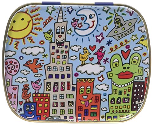 Fridolin 18646 Minidöschen "James Rizzi - My New York City", Metall, bunt, 6,3 x 5,2 x 1,8 cm