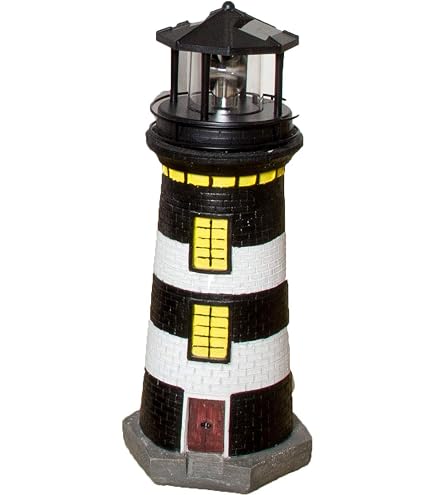 Deko-Shop-Hannusch XXL Leuchtturm – 1,40 M Hoch, Aus Holz, Mit LED-Beleuchtung, Wetterfest, Für Garten & Terrasse