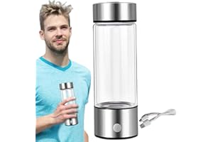 CAMPSIE Botella De Agua De Hidrógeno, Portátil USB Hidrógeno Agua Ionizador, Botella De Agua Rica En Hidrógeno 450ML, Generador De Agua Antioxidante Antienvejecimiento Máqu, Para Deportes Al Aire Libre