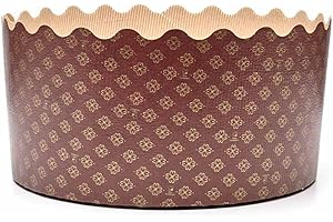 DREAM' S PARTY Stampo PANETTONE 3 kg Basso - 2 Pezzi - Pirottino monouso in Carta da Forno 3000 gr - Ideale per Panettoni, Panettone Gastronomico, Dolci Natalizi, Pan brioche, Pan Dolce ECC. [DREAM'S Party]