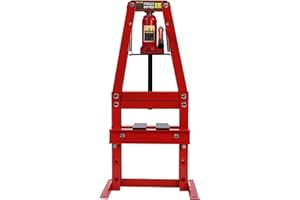 NADINEDUTOL Pressa da officina 6T pressa idraulica con piastre, 4 livelli di altezza regolabile pressa idraulica, pressa a forma di H, pressa per cuscinetti per pressatura, timbratura, formatura, 6T/13227.74lbs