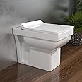 Backline Ceramic Floor Mounted European Commode/Wc/Ewc/Western Toilet Commode S-trap With Slow Motion Seat Cover For Bathroom 53 x 36 x 40 cm (White) (S-trap)