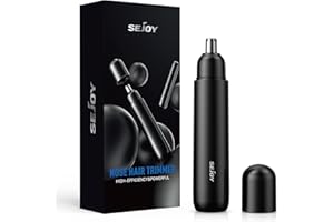 Sejoy Elektryczna bezbolesna maszynka do strzyżenia włosów w nosie i uszach dla mężczyzn i kobiet, czarna