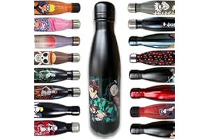 HÔMADICT Borraccia in acciaio ISOTERME a doppia parete – Borraccia in acciaio inox riutilizzabile Demon Slayer nero – Tenuta calda e fredda 12 ore – per sport, viaggi, quotidiano, 500 ml – BPA Free – Licenza