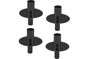 Metallflaskor ljusstake set om 4 stycken vardera 8 cm – svart – flaskfäste för stavljus – advent ljusstativ ljusstake insats