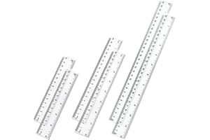 CUHZA 6 Stück Kunststoff Lineal, 15cm 20cm 30cm Transparent Lineal mit Metrische Inch-Skala Lineal Präzision Messwerkzeug für Schule Büro Zuhause