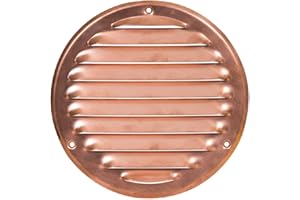 STEINBERG14 Cobre 200mm Rejilla de Ventilacion Redonda con Mosquitera, Metalica