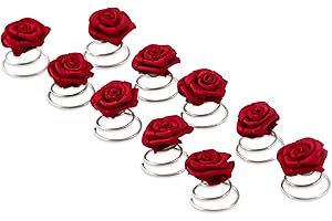 FLEXISTORE 10 Roses Pins - accessoires de cheveux de mariée - spirale Epingle Curlie - Set Bordeaux rouge