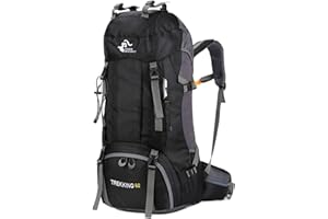 FREE KNIGHT 60L Waterproof Ultra Lightweight Packable Climbing Fishing Traveling Backpack Hiking Daypack,Backpack,Handy Foldable Camping Outdoor Backpack Bag with a Rain Cover