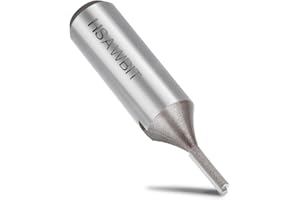 hsawbit Straight Single Flute Router Cutter - 1/2 Inch Shank, 3mm Cut Diameter & 13mm Cut Length, Flush Trim Router Bit for Woodworking