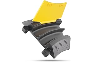 schlauchmeister24 2-Kanal Bogen 30° Kabelbrücke mit Deckel | Überfahrschutz aus Hartgummi | Tragkraft 7,5 t | Gummi | Schwarz-Gelb | 25 x 25 x 5 cm