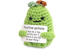 VEghee Creative Pocket Hug Positive Potato, Knitted Wool Potato Doll, Best Gift Boyfriend and Girlfriend Gifts, Sick, Birthday Gift Party (Green)