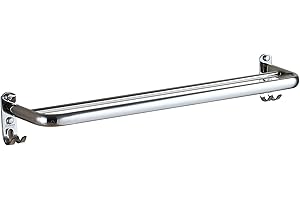 Eridanus Toallero Doble de Acero Inoxidable, Estante de Toallas de Pared con 2 Barras y 2 Ganchos(60cm)