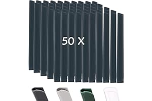 NEWUPZSI Pack of 50 PVC Mounting Clips, Privacy Screen Clamp Bars for Privacy Screen Strips, Privacy Screen Strips, Clamping Strips for Attaching for Garden, Fence (Pack of 50, Black)