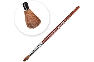 Alexnailart Kolinsky Sable Nail Brush Acrylic Brush for Acrylic Powder Nail Art Pen with Red Wooden Handle Manicure Design 8#