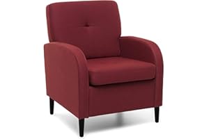 Totò Piccinni Poltrona Poltroncina River in tessuto imbottito di Alta Qualità (Rosso)