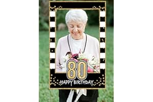 JeVenis 80 Photo Booth Frame 80 Birthday Photo Frame 80 Photo Booth Props 80 Birthday Favors for Women or Man 80 Party Photo Booth Props Party Decorations