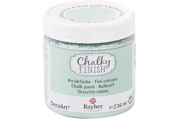 Rayher Chalky Finish Peinture à la Craie pour un Style Shabby-Chic & Vintage, 236 ml, 7,3 x 7,3 x 7,8 cm, Peinture pour Meubles et Murs, Jade