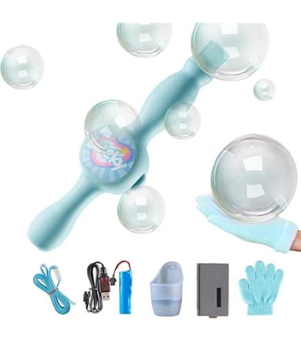 Magic Elastic Smoke Bubble Machine – Macchina Portatile Per Bolle Di Fumo Colorate Con Luci LED, Giocattolo Interattivo Per Bambini, Ideale Per Natale E Capodanno (Colore Verde)