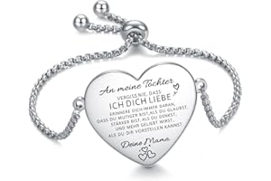 YOTHIWAD An Meine Tochter Armband, Inspirierend Armband mit Gravur für Tochter, Personalisierte Geschenke an Tochter von Papa Mama Graduierung Geburtstagsgeschenk für Tochter