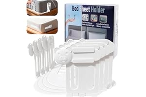 Kuvarix 4 Pcs Attache Drap Housse, Maintien Drap Housse Coin, Supports de Draps de Lit avec des Bandes De Verrouillage Tendeur Drap ousse Antidérapant pour Tous Les Matelas, Couvertures, Literie