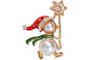 EMBHLITFE Broche de Navidad Rhinestone Navidad Joyería Alfileres Niñas Breastpin Ramillete Regalo de Joyería para Mujeres Niñas Regalo de Cumpleaños Suministros de Fiesta Navidad