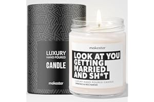 Bride to Be Gifts - Luxury Soy Wax Candle - Vanilla, Jasmine, Sugared Almond - Makester