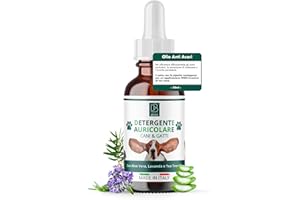 DBLabo Pulizia Orecchie Cane Pet | Soluzione Fisiologica Pulizia Orecchie Gatto con Aloe, Tea Tree Oil e Lavanda. Scoglie e Rimuove Il Cerume e Gli Acari. 50 ml ; Made in Italy.