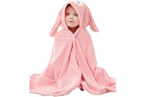Hilmocho Baby Badetuch mit Kapuze Neugeborene Kleinkind Tragbare Decke Weiches Dickes Schwimmponcho Strandhandtuch für Jungen Mädchen, 138x68CM