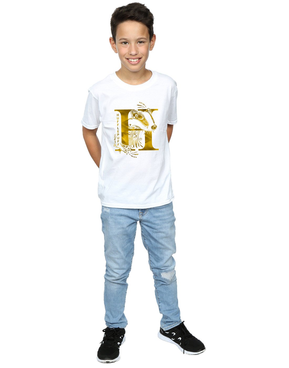 Harry-Potter-Jungen-Hufflepuff-Badger-T-Shirt