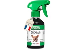 RepellShield® Répulsif Chien - Goût Amer, Non Tachant, sans Alcool - Dressage & Éducation - Protège Les Meubles, Tapis, Chaussures, Plantes, Jardin & Plus - Usage Intérieur & Extérieur, 250ml