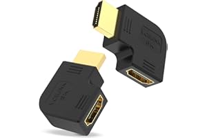 VCELINK 8K HDMI Kąt wtyczki, HDMI 90 i 270° Kąt, HDMI 2.1 Kabel Kąt do żeńca, 8K@60Hz Oh, yeah 4K@120Hz eARC, HDR, Dolby do montażu na ścianie telewizora/laptopa/Roku Stick/PS5