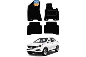 PRESTIGE FLOOR MATS LTD Tailored Car Floor Mats Fits Kia Sportage 2016-2019 - Black - Anti Slip Mat - Non Slip Car Floor Mat edged with Black Cloth Binding