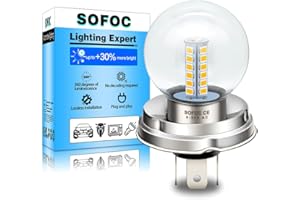 SOFOC P45T Bulb LED R2 Motorcycle/Car Headlight Warm White 6V 12V 24V Compatible 6-30V AC/DC 2W G40 1:1 Design With The Original Halogen Lamp 1Pcs