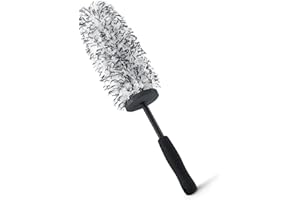 Amazon Basics Brosse de nettoyage en microfibre pour jantes et détails de voiture, Longueur 42 cm, Gris