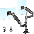 NB North Bayou Dual Monitor Desk Mount Stand Full Motion Swivel Computer Monitor Arm Monitor Holder Fits 2 Screens up to 27'' with Load Capacity 4.4~19.8lbs for Each Monitor H180-G
