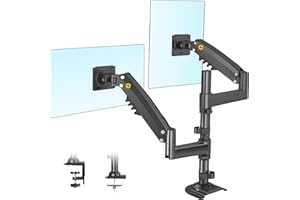 NB North Bayou Doppio Montaggio Monitor Supporto Monitor con Molla a Gas, per 17 a 27 Pollici Fino a 9kg, VESA 75/100 Montaggio del Monitor H180