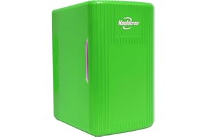 Koolatron Retro Mini Fridge For Bedrooms 6L Small Fridge 8 Can Table Top 12v Portable Cooler Warmer Refrigerator Quiet Mini Fridges For Skincare Food Drinks Kids Home Car & Travel Green