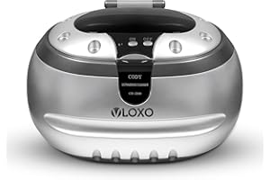 Pulitore ad Ultrasuoni 600ML VLOXO Lavatrice ad Ultrasuoni Professionale 42000 Hz Pulizia Ultrasuoni per Gioelli Orologi Occhiali Dentiere con Porta Orologi & Pulizia Plastica Cesto (Argento)